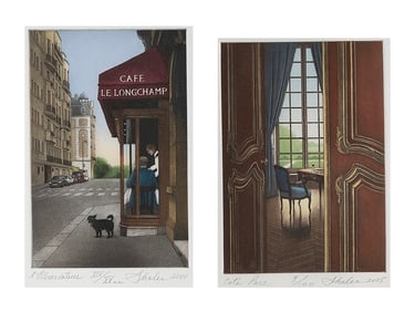 LYNN SHALER New York/France, 1955- Two works: 1) "L'Observateur", 2004. Signed, titled, dated