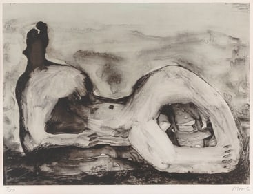 HENRY SPENCER MOORE United Kingdom, 1898-1986 Reclining Figure Cave, 1979. Published by Raymond