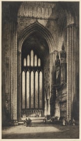 HEDLEY FITTON England, 1859-1929 Two views of cathedral interiors: 1) The Chantry of Cardinal