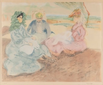 JACQUES (GASTON DUCHAMP) VILLON   France, 1875-1963  Sous la Tente sur la Plage (Blonville), 1905.