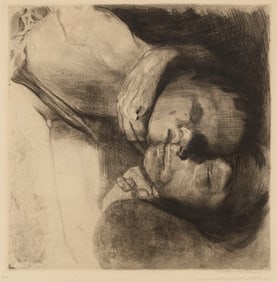KATHE SCHMIDT KOLLWITZ Germany/Russian Federation, 1867-1945 Tod, Frau und Kind, 1910. Signed,