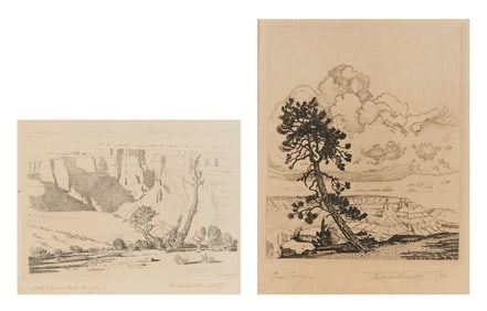 FERDINAND BERGDORFF California/Ohio, 1881-1975 Two views of the Grand Canyon: 1) "Little