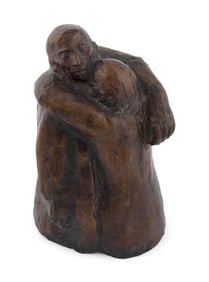 KATHE SCHMIDT KOLLWITZ (Germany/Russian Federation, 1867-1945), "Farewell"., Bronze, height 7".