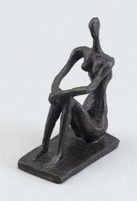 DORIS PORTER CAESAR (New York/Connecticut, 1892-1971), Seated nude., Bronze, height 5". Length 4".