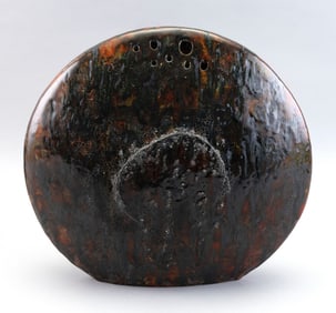 RENATO BASSOLI (Italy, 1915-1982), Large glazed ceramic vase, circa 1959., Height 14". Width 15.5.