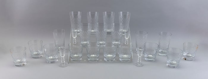 TWENTY PIECES OF BACCARAT "ARMAGNAC" CRYSTAL BARWARE Last Quarter of the 20th Century Heights 4",