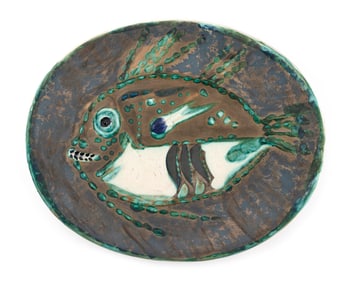 PABLO PICASSO (Spain/France, 1881-1973), Poisson Chine, 1952., Partially glazed and painted