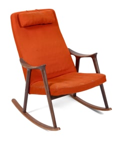 INGMAR RELLING (NORWAY, 1920-2002) FOR WESTNOFA ROCKING CHAIR Norway, Mid-20th Century Back height