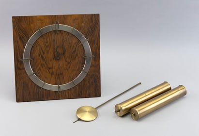DANISH MODERN WALL CLOCK 20th Century Face 11.5" x 11.5".