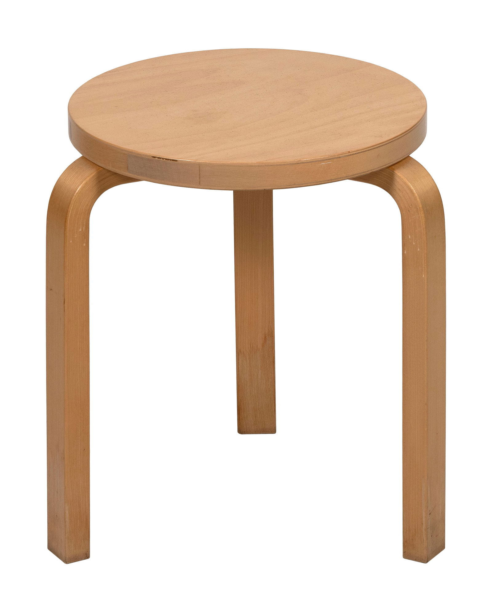 ARTEK ALVAR AALTO (FINLAND, 1898-1976) STOOL 60 Finland, 2008 Height 17.5". Diameter 13.5".: ARTEK ALVAR AALTO (FINLAND, 1898-1976) STOOL 60Finland, 2008Birch veneer. Labeled on underside.Height 17.5". Diameter 13.5".