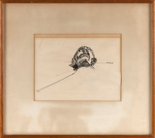 HAROLD TOVISH (Massachusetts/New York/New Mexico/Italy, 1921-2008), Head., Pen and ink on paper,