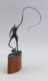 JACK BOYD (California, 1934-1982), Figure with lasso., Bronze, height 10.5". Length 5". Width 2.5".