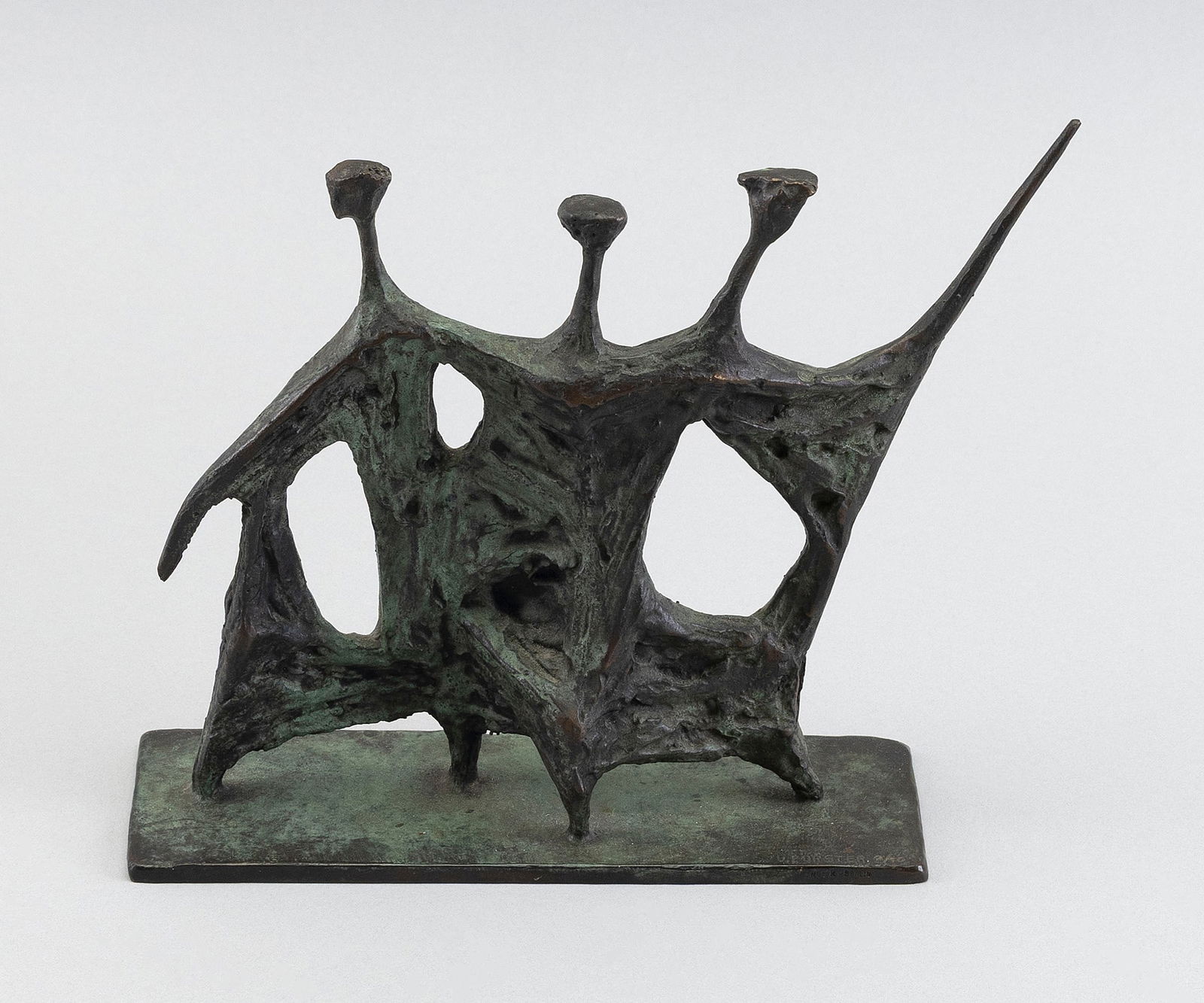 URSULA HANKE-FORSTER (Germany, 1924-2013), Three dancers., Bronze, height 6". Width 6". Depth 2". (1 of 6)