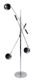 CHROME FLOOR LAMP IN THE STYLE OF ROBERT SONNEMAN "EYEBALL" 20th Century Height 63".