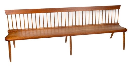 THOMAS MOSER "EASTWARD" BENCH Auburn, Maine, Contemporary Back height 34". Seat height 18.5". Length