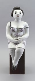 PAINTED POTTERY FIGURE IN THE MANNER OF SEFERINA ORTIZ 20th Century Height 17". Width 6". Depth 7".