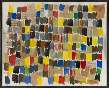 ELIZABETH ZELDIN (America, Contemporary), "Treatise I"., Collage of paper strips pertaining to the
