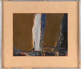 BUDD HOPKINS (New York/West Virginia, 1931-2011), Abstract., Oil on paper, 11" x 14". Framed 17.25"