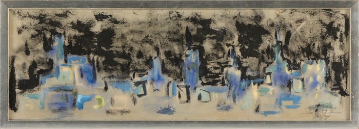 BETH AMES SWARTZ (New York/Arizona, 1936-), Figural study., Pastel on board, 6.5" x 20". Framed 7.5"