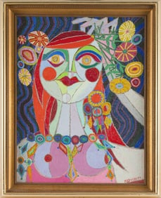 EDWARD S. MARECAK (Colorado/Ohio, 1919-1993), Portrait of a woman., Oil on masonite, 24" x 18".