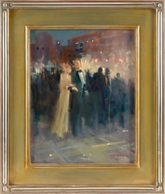 JAMES KUBIATOWICZ (Minnesota/Rhode Island, Contemporary), "Bringing in the New Year"., Oil on