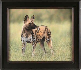 RACHEL STRIBBLING (United Kingdom, Contemporary), Dingo., Oil on canvas, 20" x 24". Framed 26" x