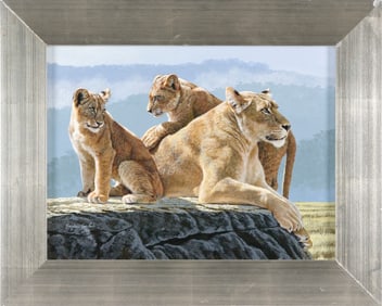 STEPHEN GAYFORD (United Kingdom, 1954-2015), "Lazy Afternoon", depicting a lioness and her two