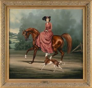 JULIE A. WEAR (America, Contemporary), "Catherine"., Oil on canvas, 28" x 30". Framed 25" x 37".