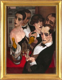 JUAREZ MACHADO (Brazil, 1941-), "Champagne Prive"., Oil on canvas, 29" x 21.25". Framed 34" x 26".