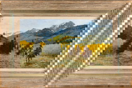 ROY GRINNELL (New Mexico/California, 1933-2019), Passing through the mountains., Oil on canvas, 14"