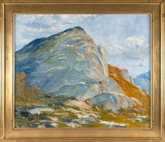PAUL E. SALING (Connecticut, 1876-1936), "Granite Rock" (New Hampshire)., Oil on canvas, 30" x 36".