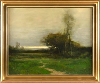 DENNIS SHEEHAN (New Hampshire/Massachusetts, 1950-), "The Old Farm Path"., Oil on canvas, 24" x 30".