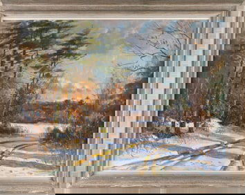 WAYNE BEAM MORRELL (Massachusetts/New Jersey, 1923-2013), "Sunlight of Winter"., Oil on canvas, 30"
