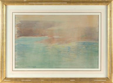 CHARLES HERBERT WOODBURY (Maine/Massachusetts, 1864-1940), "Aerial View"., Watercolor on paper,