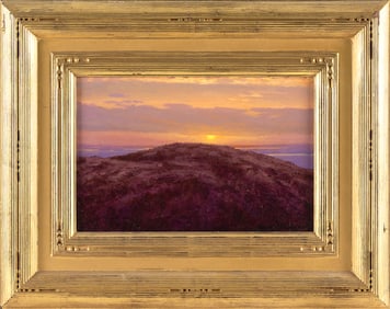 JOSEPH MCGURL (Massachusetts, 1958-), "Sunset from Acadia" (Maine)., Oil on board, 8" x 12". Framed