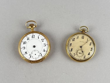 TWO GOLD-CASED POCKET WATCHES Early 20th Century