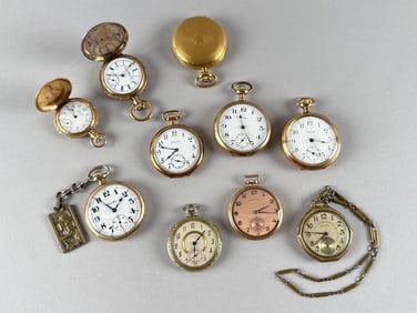 TEN GOLD-FILLED POCKET WATCHES Early 20th Century