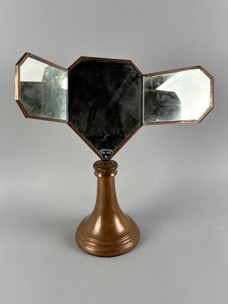 ART DECO "FUL-VUE" OPTOMETRIST MIRROR Early 20th Century Height 15.25". Width 13.5". (1 of 2)