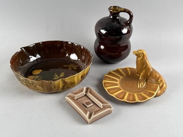 FOUR PIECES OF ROOKWOOD POTTERY Cincinnati, Late 19th/Early 20th Century