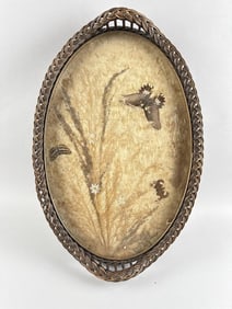 VINTAGE WICKER SERVING TRAY Early to Mid-20th Century Length 24.5".