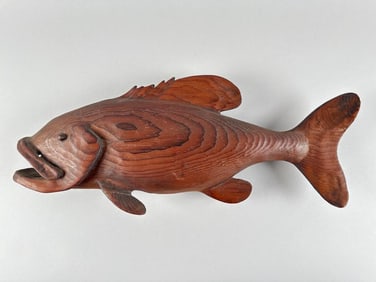 CARVED PINE FISH 20th Century Length 21".