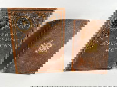 TWO-VOLUME SET "RECENT IDEALS OF AMERICAN ART" BY GEORGE WILLIAM SHELDON 16.75" x 13.25" x 2.5" and