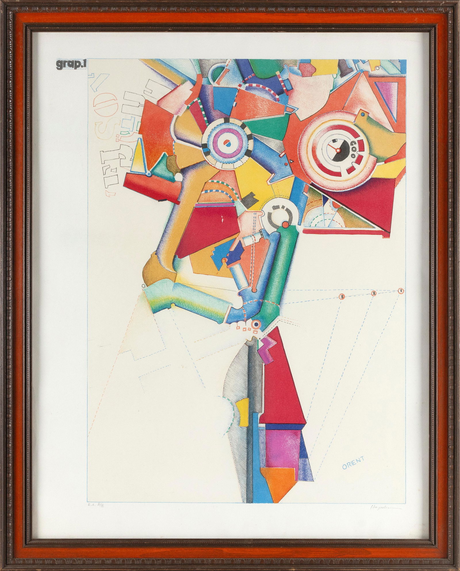 KARL HAGEDORN (New York/Minnesota/Germany, 1922-2005), Surrealist composition., Color lithograph, (1 of 2)
