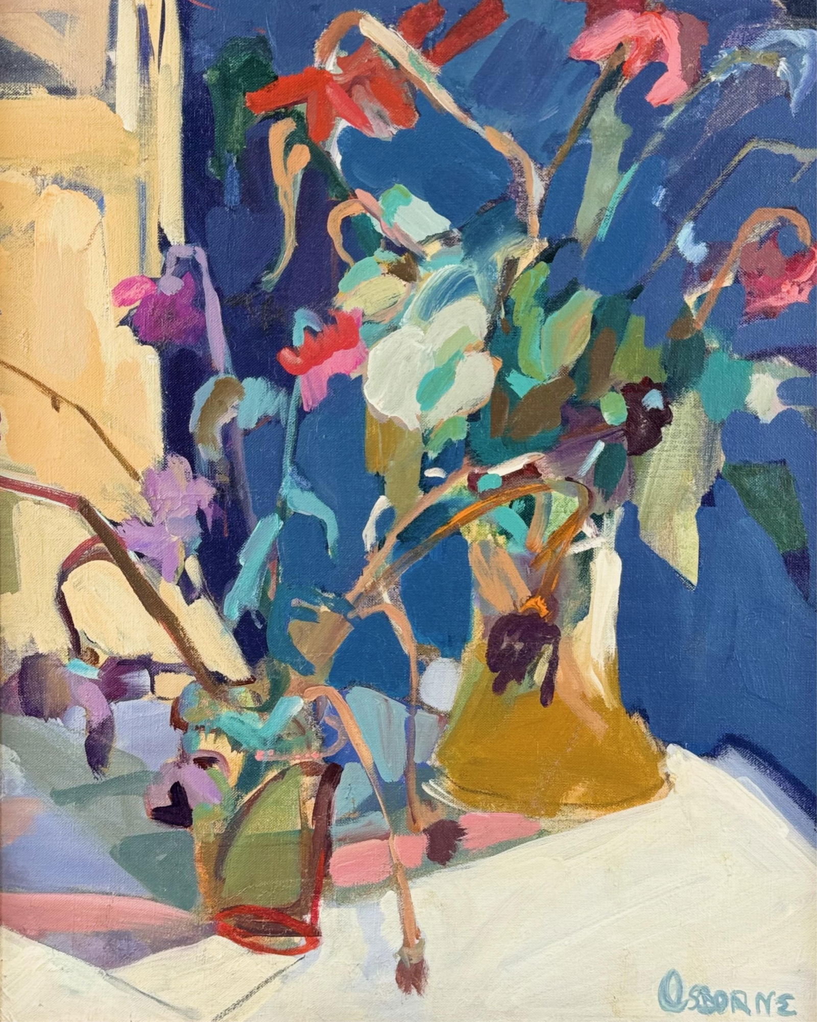 ATTRIBUTED TO ELIZABETH OSBORNE (America, Contemporary), Floral still life., Oil on canvas, 24" x (1 of 4)