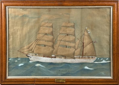 PORTRAIT OF THE SHIP "J.T. NORTH" Dated 1905 Gouache, 20" x 30.5". Framed 25.5" x 35.5".