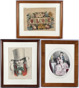 THREE CURRIER & IVES HAND-COLORED SMALL FOLIO LITHOGRAPHS New York, 19th Century To 11" x 14.75"