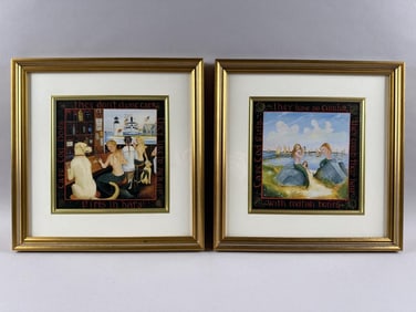 ELIZABETH MUMFORD (Massachusetts, 1950-2020), "Cape Cod Girls" and "Cape Cod Dogs"., Prints, 8" x