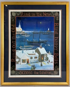 ELIZABETH MUMFORD (Massachusetts, 1950-2020), "Ring out the Old ..."., Print, 23" x 18" sight.