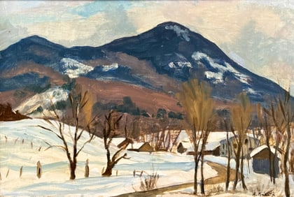 ARNOLD WHITMAN KNAUTH II (Massachusetts/New York, 1918-2017), "New Hampshire Valley"., Oil on