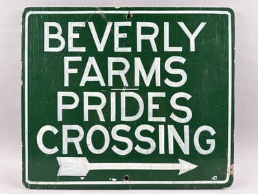 BEVERLY, MASSACHUSETTS DIRECTIONAL SIGN America, 20th Century 16" x 19".